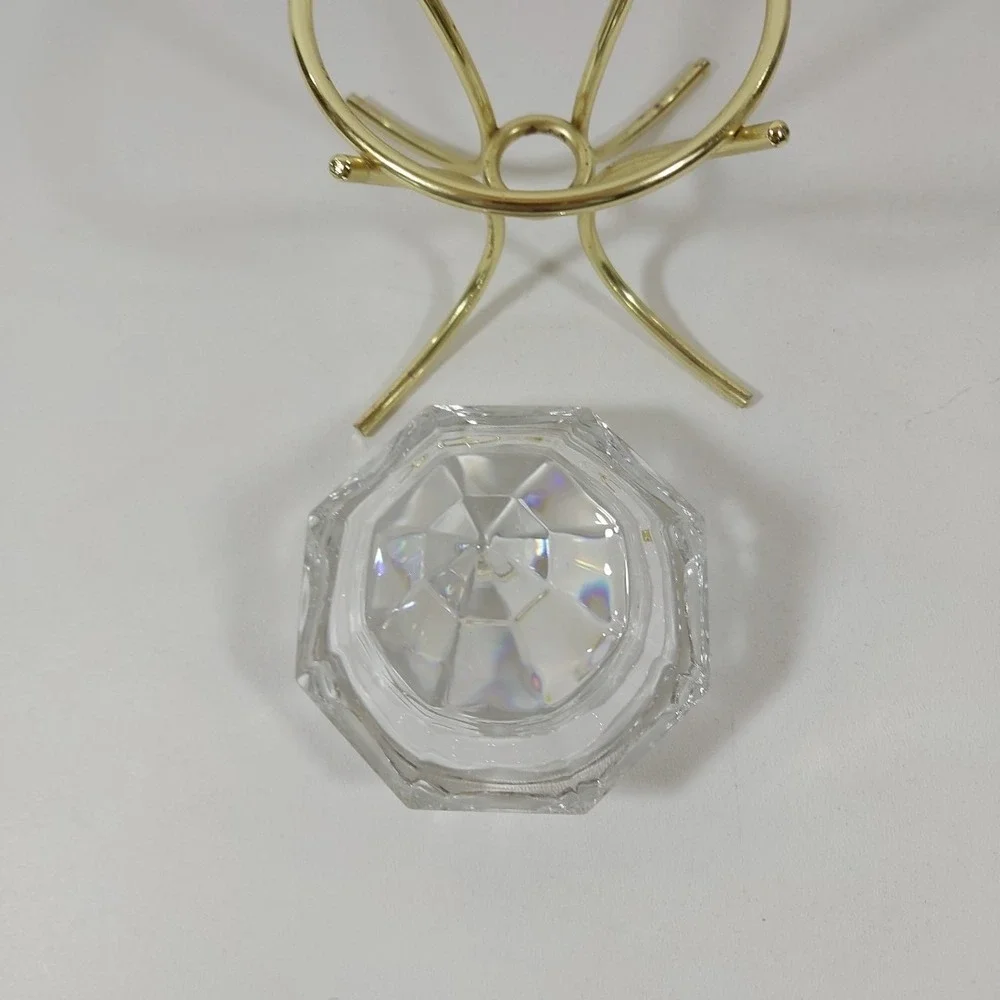 Vintage PartyLite 24% Lead Crystal Diamond Shaped Solitaire Votive Candle Holder - Picture 7 of 9
